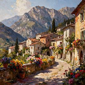 Village romantique – Village sous les sommets sur Johannas Art Creations