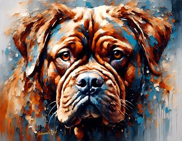 De gerimpelde Royalty: Vier uw Dogue de Bordeaux met originele kunst!** van Johannas Art Creations