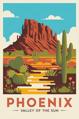 Phoenix, Arizona Vintage Reisposter