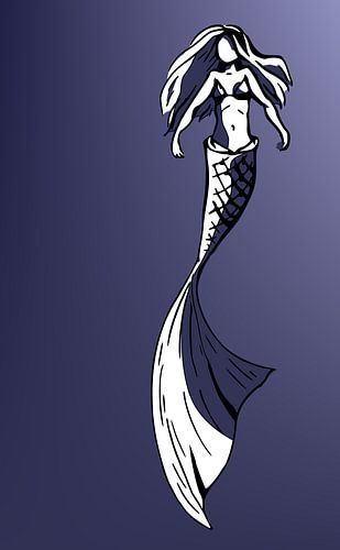 Mooie poster van een zeemeermin. In portret formaat