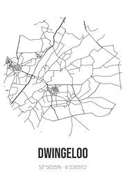 Dwingeloo (Drenthe) | Carte | Noir et blanc sur Affiches de lieux