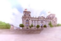 Surrealistic view of the Reichstag in Berlin
