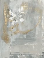 Abstrait botanique avec une touche d'or dans le style Japandi