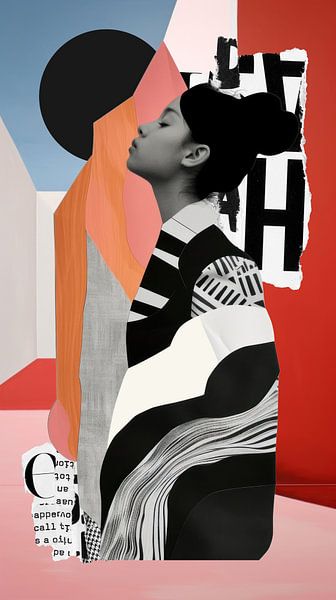 Collage Moderne by Marja van den Hurk on canvas, poster, wallpaper