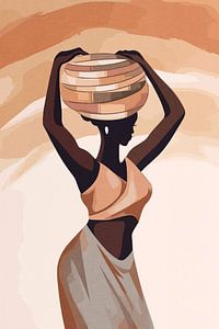 Afrikaanse vrouw met mand