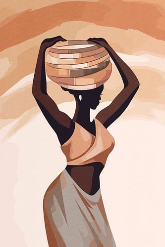 Afrikanische Frau mit Korb von Patterns & Palettes