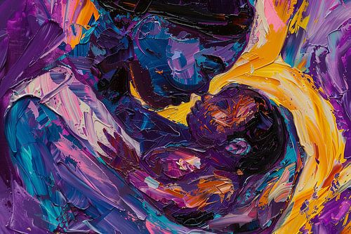 Portret moeder en kind abstract