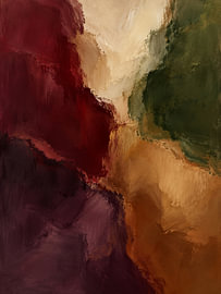Couleurs abstraites d'automne : rouge bordeaux, ocre et vert foncé sur Colors of Spring