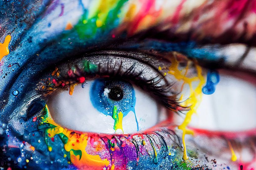 Augen einer Frau in Farbe Kunst, Illustration von Animaflora PicsStock
