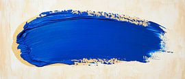 Coup de pinceau bleu sous une lumière dorée sur Poster Art Shop