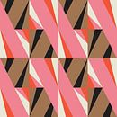 Retro-Geometrie mit Dreiecken im Bauhaus-Stil in braun, rosa, orange von Dina Dankers Miniaturansicht