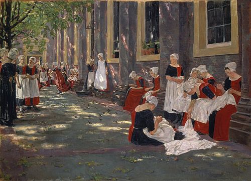 De binnenplaats van het weeshuis in Amsterdam, Max Liebermann