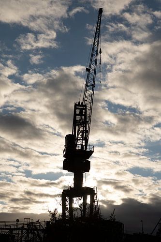 Le port de Gdansk en Pologne avec les célèbres grues
