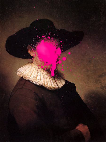 Rembrandt Herman Doomer met roze verf vlek van Maarten Knops