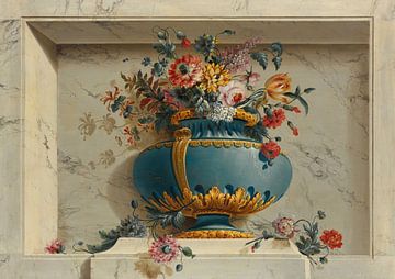 Vase de fleurs dans une niche, Michel Bruno Bellengé