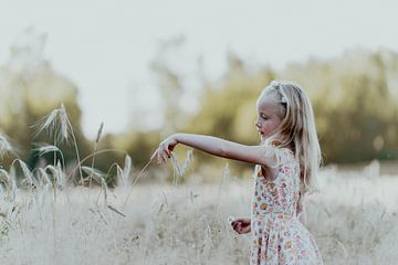 Girl in wheat field by Kelly Vanherreweghen