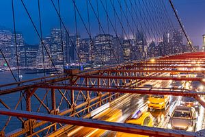 L'heure de pointe du soir sur le pont de Brooklyn
