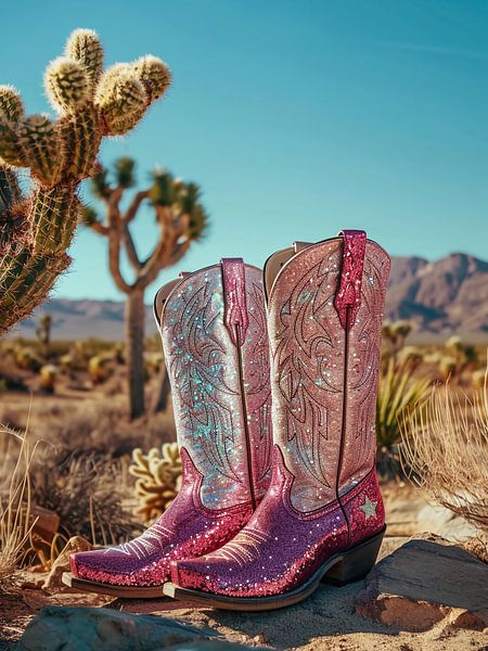Glitter sparkle cowgirl boots by haroulita