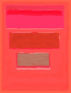 Abstract painting in red colors by Rietje Bulthuis