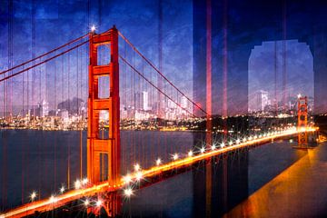 City Art Golden Gate Bridge Composing von Melanie Viola