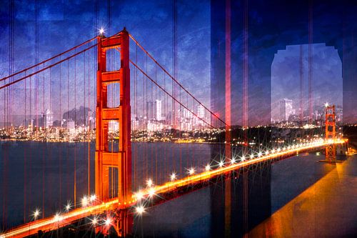 City Art Golden Gate Bridge Composing by Melanie Viola