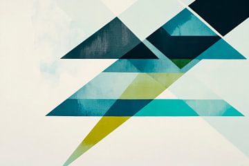 Geometrische Abstraktion in Blaugrün von Poster Art Shop