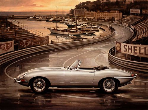Klassischer Jaguar E-Type Cabrio Lackierung von Jan Keteleer