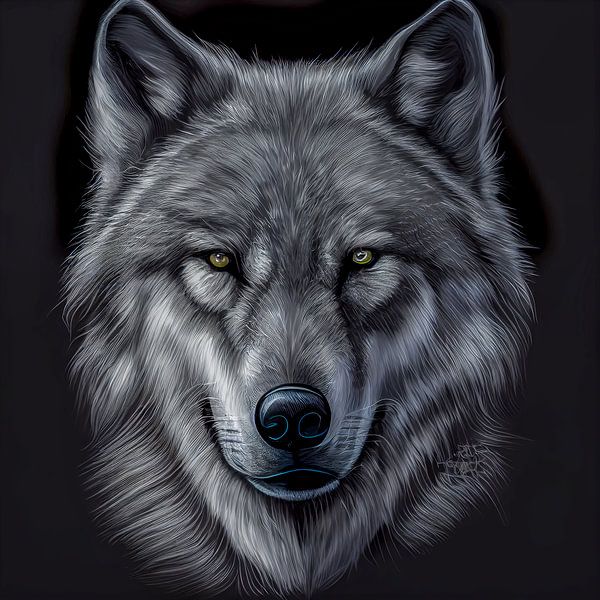Portrait eines Wolf Illustration von Animaflora PicsStock