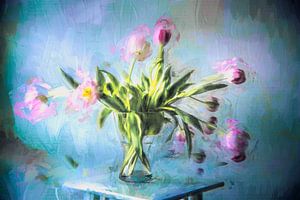 Rosa Tulpen in Vase