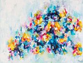 Getting into Shape - abstract schilderij in koele tinten van Qeimoy thumbnail