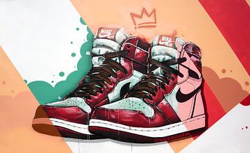 Nike Air Jordans graffiti van Jos Hoppenbrouwers
