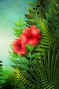 Fantasy Jungle with Hibiscus by Britta Glodde thumbnail