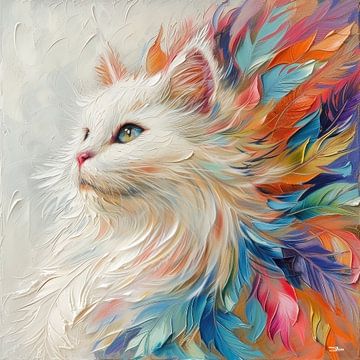 cat - chat de couleur sur Gelissen Artworks