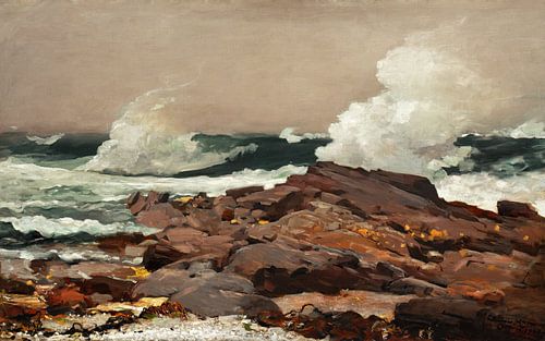 Eastern Point. Zeegezicht door Winslow Homer. Olieverfschilderij