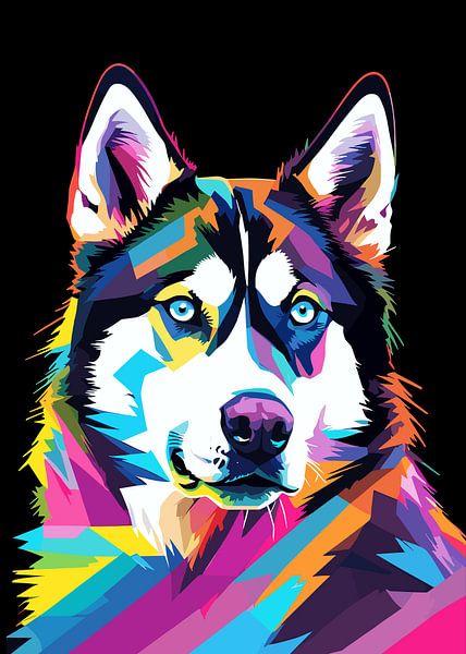 Siberian Husky Pop Art by MIROKKU