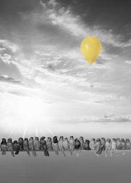 Een Vogelbok, Hector Giacomelli met ballon van Digital Art Studio