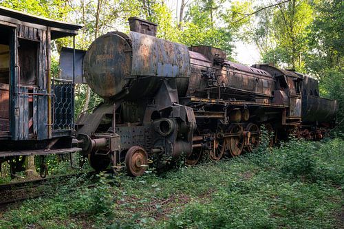 Abandoned steam train