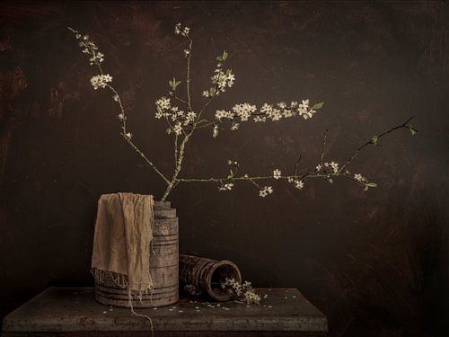 Stilleven met bloemen. Bloesem. Oude Meester stijlen.