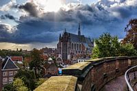 A gathering storm over the old Church, Leiden