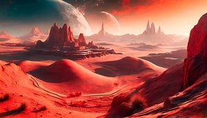 Mars mit Landschaft von Mustafa Kurnaz