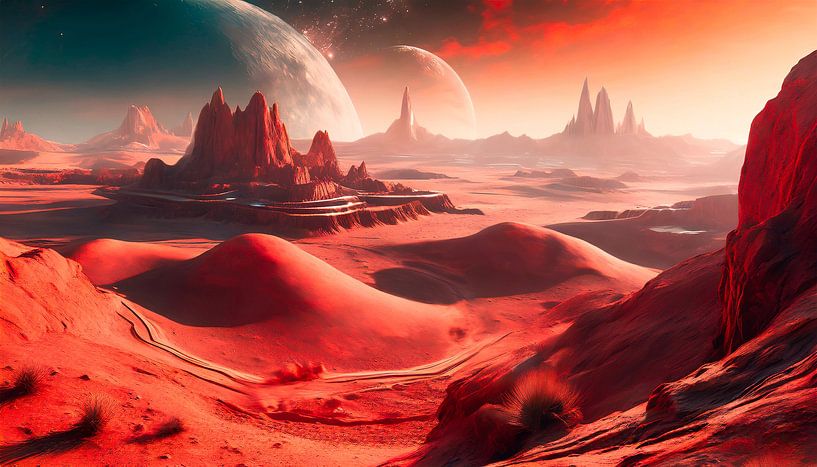 Mars mit Landschaft von Mustafa Kurnaz