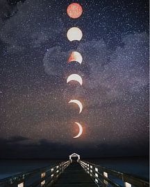 Himmlische Mondphasen über dem Sternenmeer-Pier von Berwies