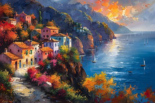 Zonsondergang aan de Middellandse Zee