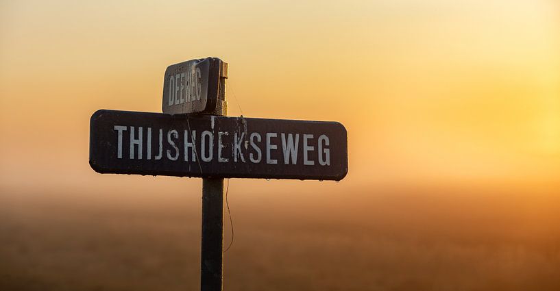 Panoramic photo of street signs in the morning light by Percy's fotografie