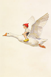 Boy Riding a Wild Goose – Kids Poster by Albert Klee