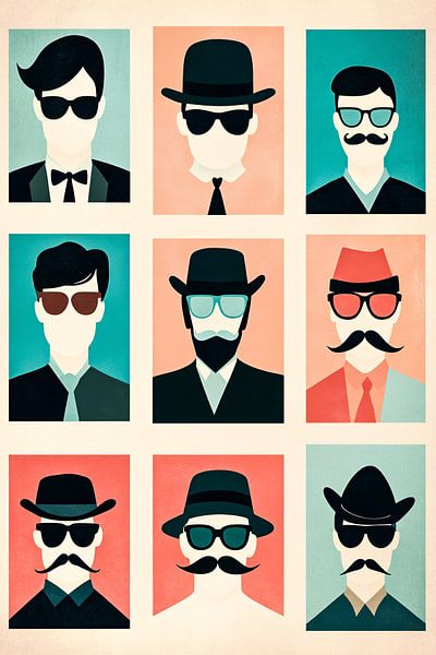 Portraits with hats and glasses by Art & Soul Creations