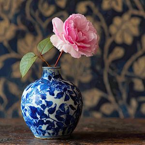Rose in Delfter Blau
