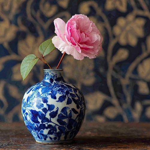 Rose in Delfter Blau von Vlindertuin-Art