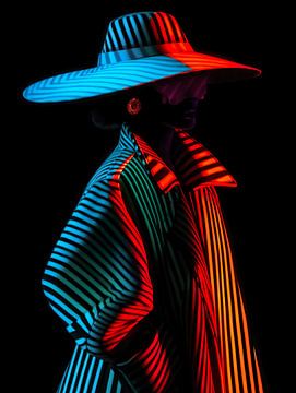 neon vrouw van Laurie Simmons van PixelPrestige