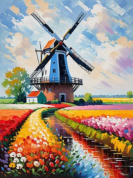 Danse des couleurs au moulin à vent sur Spacetraveler